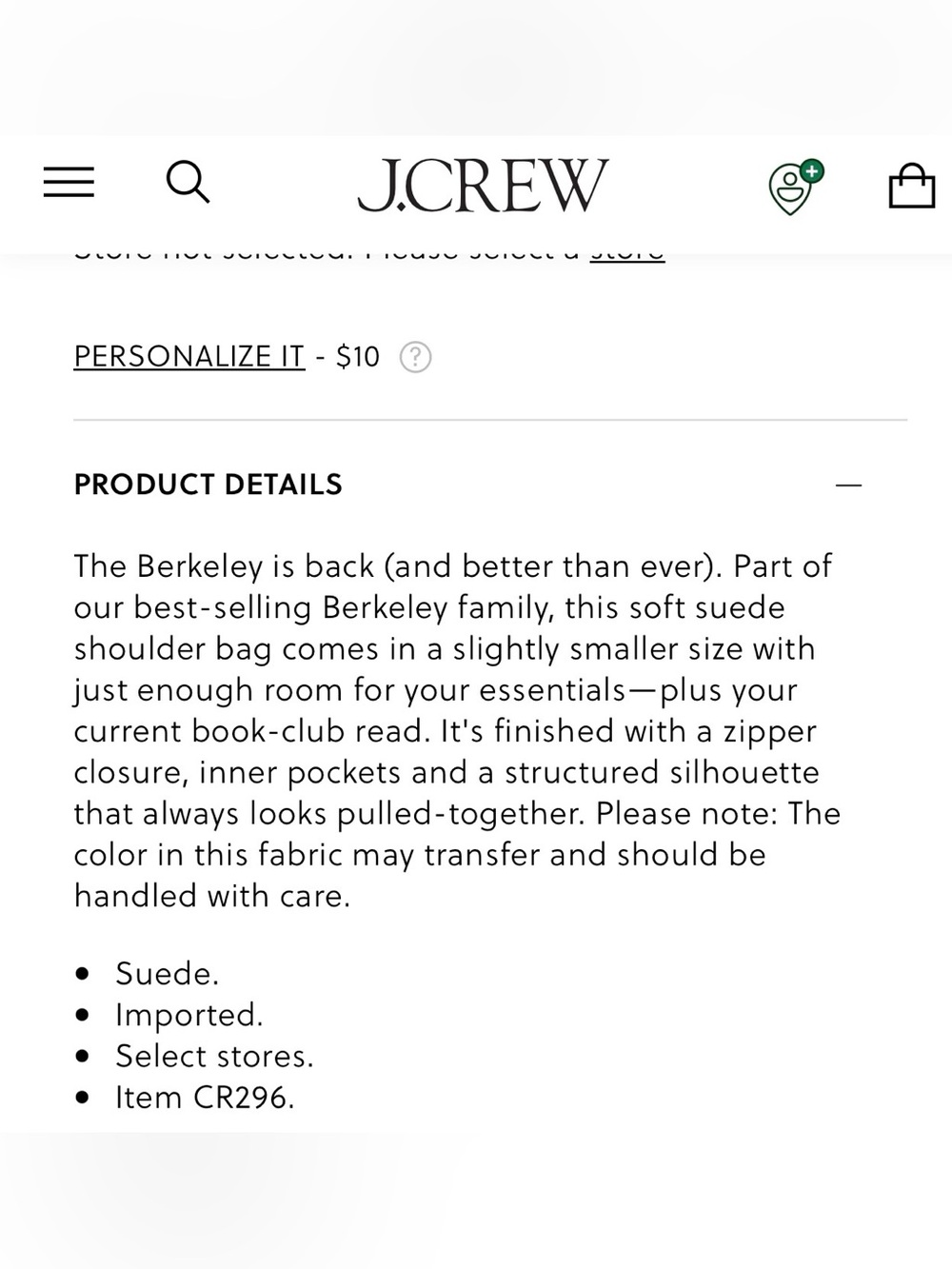 J. Crew Light Gray Suede Shoulder Bag - Picture 3 of 8
